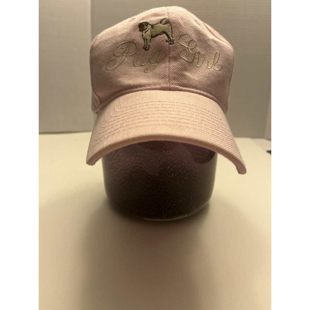 Embroidered Pink Pug Girl Baseball‎ Hat Adjustable Adult One Size - Picture 2 of 7